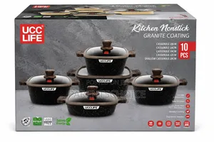 Ucc Life 10-Piece Kitchen Nonstick Granite Cookware Set