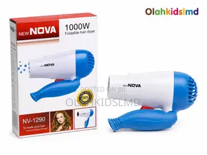 New Nova 1000w Foldable Hair Dryer – Portable Travel Hair Dryer Nv-
