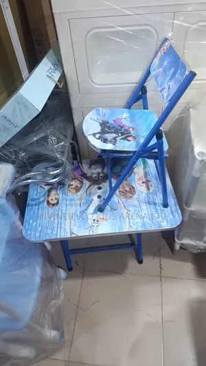 Foldable Kids Study Table and Chair Set – Frozen Design