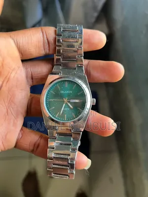Irlandy Quartz Wristwatch for Men – Stainless Steel, Green Dial