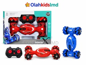 Rc Stunt Vehicle X – 360° Rotating Remote Control Car (Red/Blue)
