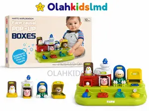 Farm Animal Pop-Up Boxes – Educational Busy Board Toy for Babies 12m+