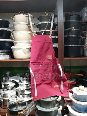 Wine Red Apron With Adjustable Straps