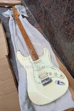 Seviliana Cream Colour Electric Lead Guitar Stratocaster Style.