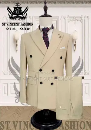 Tan Double Breasted Suit