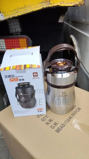 2 Liters Ailijin Food Flask ( 24 Hours Hotness) - Silver Coloured