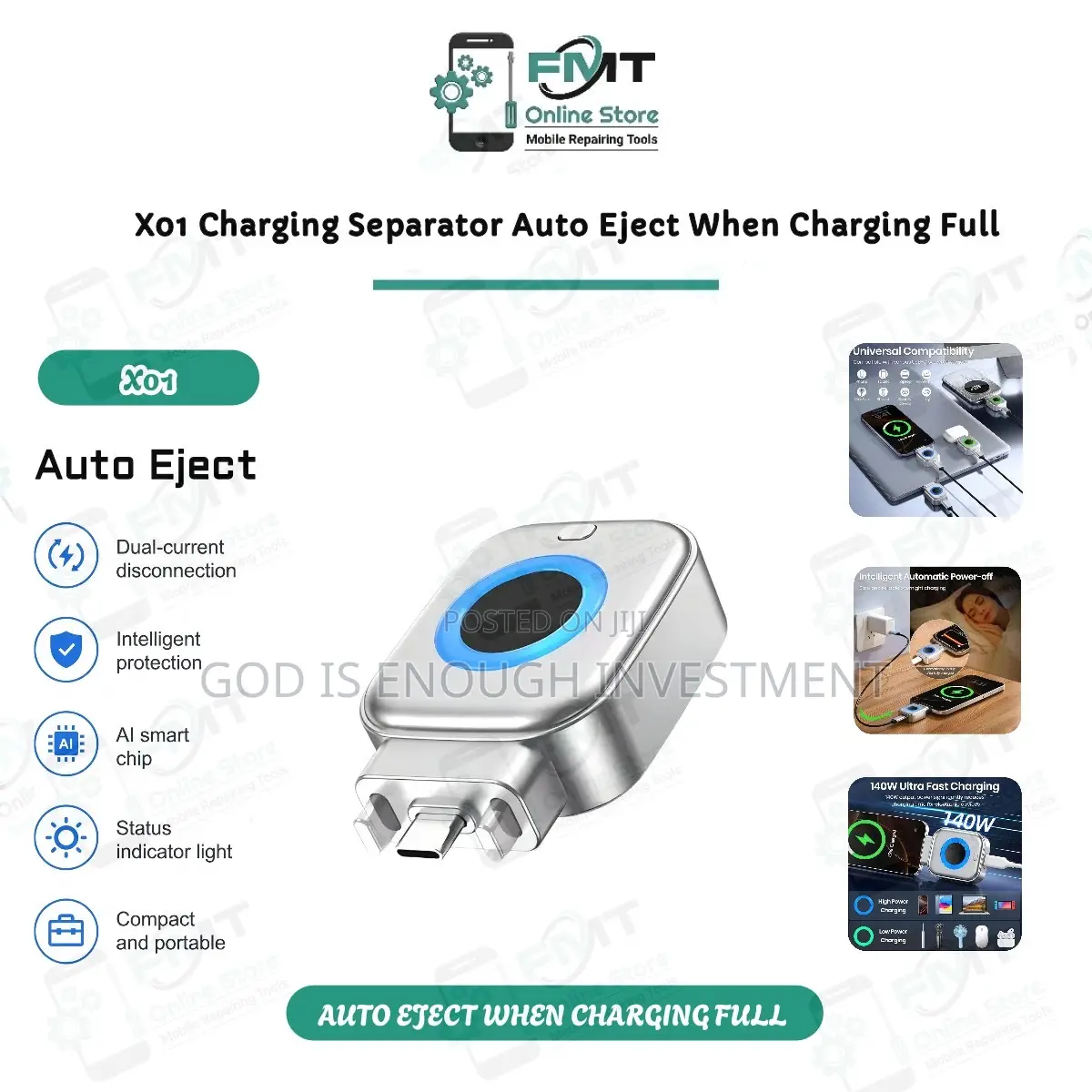 X01 Charging Separator, Auto-Eject When Charged Full (Type-C)
