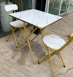 Modern 2-Seater Marble Dining Table and Chairs