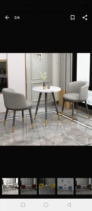 Modern 2-Seater Marble Dining Table and Chairs
