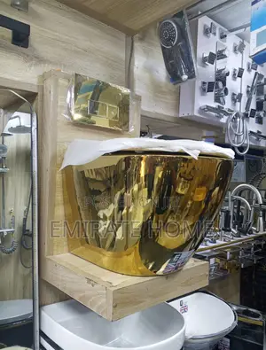 Gold Wall Hung Toilet With Accessories