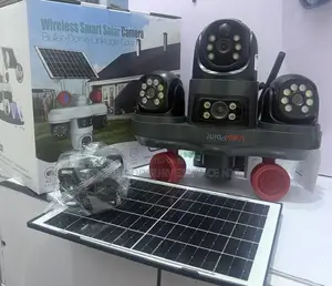 -Lens Rotating 360 4g Solar Powered Outdoor Security CCTV Cameramotion
