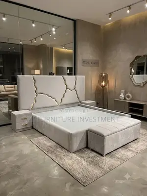 6 by 6 Bedframe With 2 Side Drawer and Ottoman