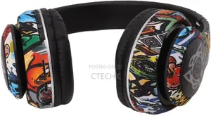 Wireless Headset, Headphones Over Ear Graffiti Design Deep Bass