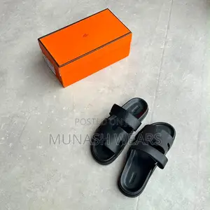 Hermes Leather Slipers 40-46 Mix Blue and Brown