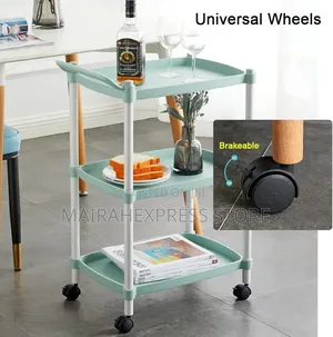 3-Tier Drinks Trolley Serving Trolley on Wheels for Wine. 2st7