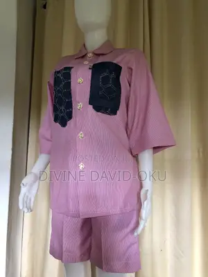 Stripped Unisex Casual 2 Piece Set