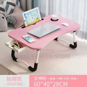 Foldable Multipurpose Laptop Bed Table With Drawer Cup Holder