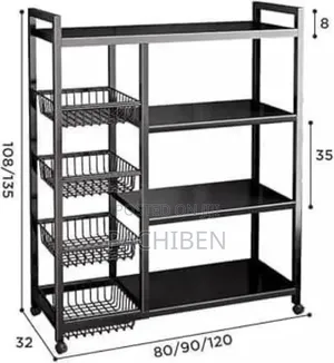 Kitchen Storage Rack With 4 Basket (120cm)