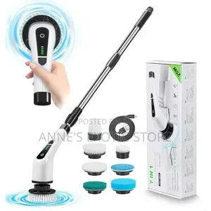 9-in-1 Rechargeable Electric Spin Scrubber With Extension Handle