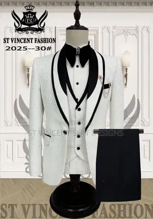Off White Tuxedo Suit