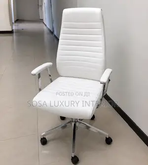 Modern White High-Back Executive Office Chair
