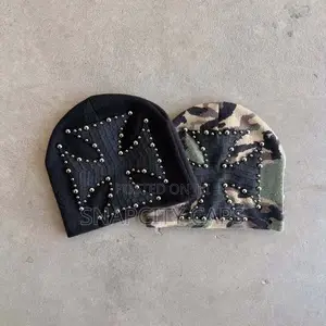 Y2k Chrome Heart Stone-Studded Beanie