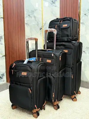 Lightweight Fabric Luggage Set of 4 Multi-Compartment Travel Suitcase