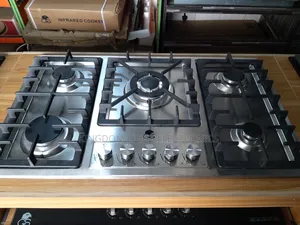 Gs Silver 5 Burners Inbuilt Anti-Rust Stainless Steel Gas Cooker 90cm
