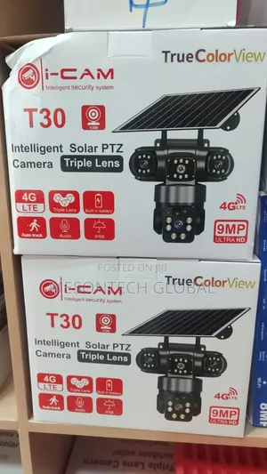 T30 Solar Triple Lens Camera Outdoor Solar