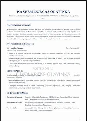 Customer Service CV