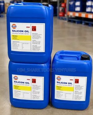 Gulf-Branded HNG Silicone Oil in a 25-Liter Blue Plastic Drum