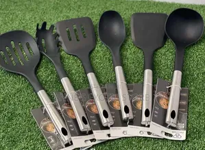 6-Piece Non-Stick Silicone Cooking Utensil Set Stainless Steel Handles