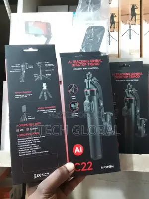 C22 360° Ai Face Tracking Handheld Gimbal – Selfie Stick Desktop .
