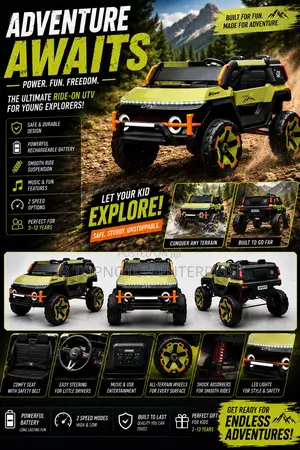 Green Kid Ride on Utv Car Perfect Gift for Birthday Special Occasion
