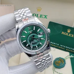 Original Rolex Sky-Dweller in Stainless Steel + Green Dial Wristwatch