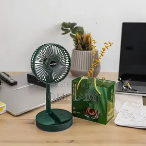 Folding Rechagable Fan - Green Fan