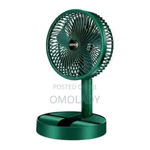 Folding Rechagable Fan - Green Fan
