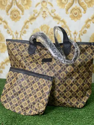 A Two In One Yellow And Black Patterned Tote Bag