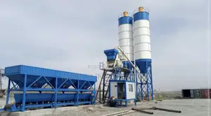 Concrete Batching Plant 50m3/Hr Commercial Grade With 2×100t Silos