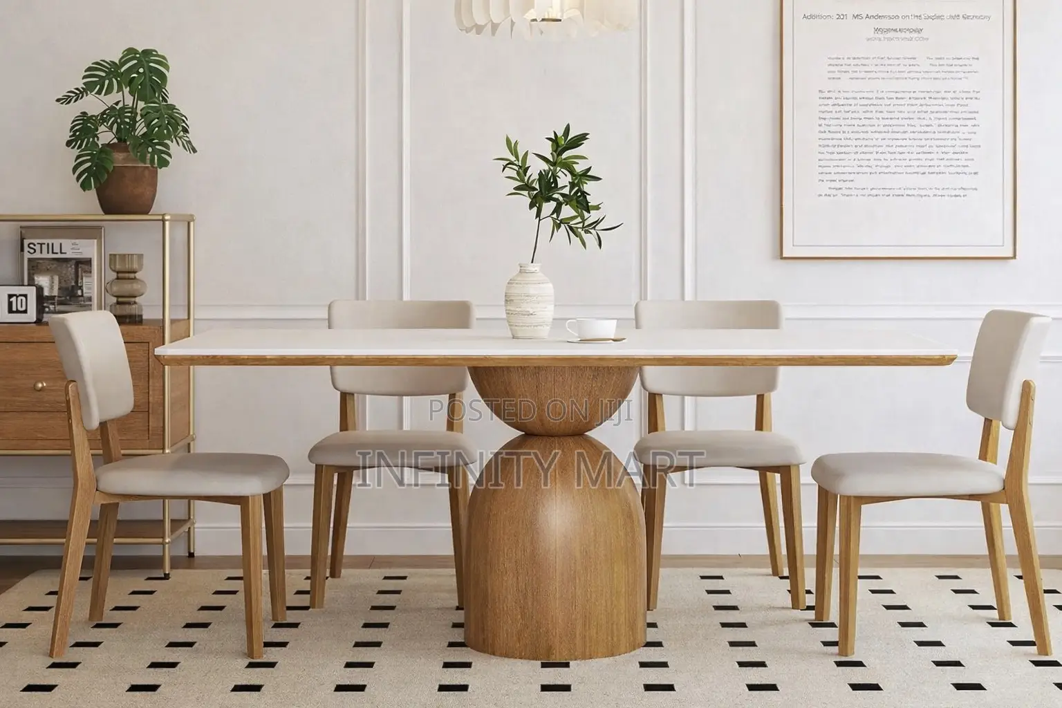 Serene Oak 6 Seater Dining Table.