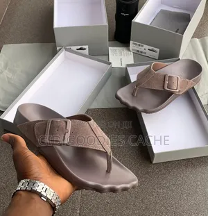 Men's Suede Buckle Thong Slippers Size 40-45