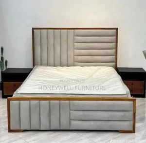 Standard Size Bedframe With Fabric Headboard and Downboard
