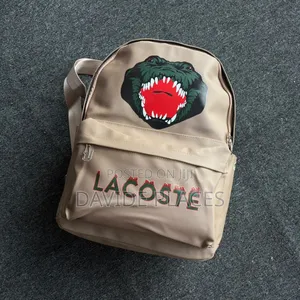 Quality Original Lacoste Graphic Backpack in Beige/Khaki Brown