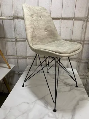 ​Modern Tufted Accent Chair With Eiffel Metal Legs