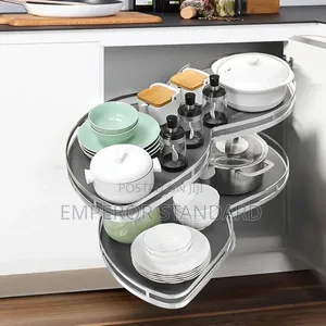 Corner Kitchen Cabinet 2 Tier Cabinet Corner Pull Basket Pull-Out