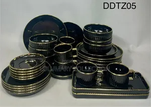 Ddtz05 32pcs Luxury Gold-Rimmed Dinner Set