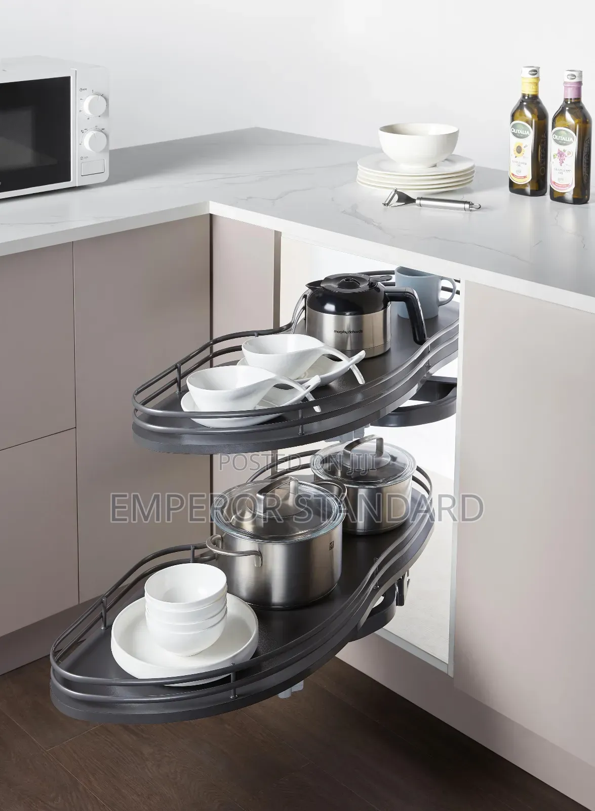 Kitchen Basket Magic Corner Soft Close Cabinet Built-in Pull Out