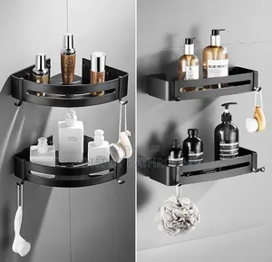 Matt Black Double Shelves