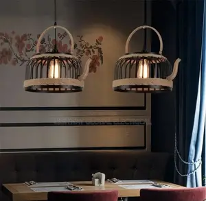 Lamp Hemp Rope Luminous Pendant Light for Restaurant and Kitchen