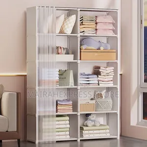 Dustproof 5-Layer Double Rack With Curtain.